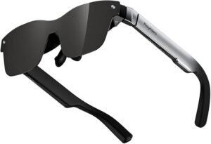RayNeo smart glasses with sleek black frame — showcasing smart glasses benefits like AR display, hands-free navigation, and immersive visuals.