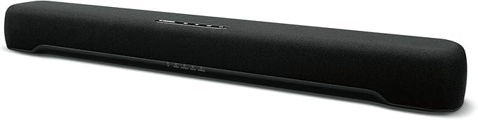 Yamaha soundbar with sleek black design — one of the best audio systems for watching football at home with clear, powerful sound.